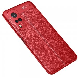 Leather Litchi силиконовый чехол накладка для Vivo Y31 / Vivo Y31 - Красный