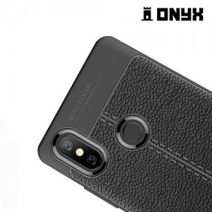 Leather Litchi силиконовый чехол накладка для Xiaomi Mi 8 SE - Черный