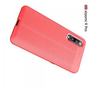 Leather Litchi силиконовый чехол накладка для Xiaomi Mi 9 Pro - Красный