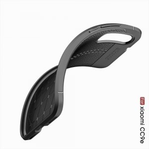 Leather Litchi силиконовый чехол накладка для Xiaomi Mi A3 - Черный