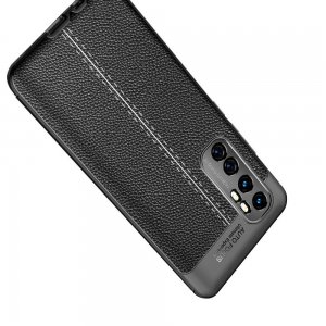 Leather Litchi силиконовый чехол накладка для Xiaomi Mi Note 10 Lite - Черный