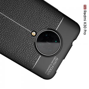 Leather Litchi силиконовый чехол накладка для Xiaomi Poco F2 Pro - Черный