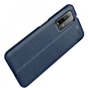 Leather Litchi силиконовый чехол накладка для Xiaomi Poco M3 - Синий