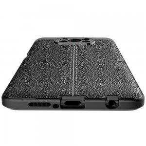 Leather Litchi силиконовый чехол накладка для Xiaomi Poco X3 NFC - Черный