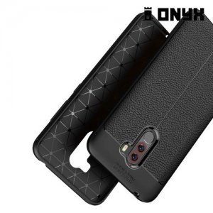 Leather Litchi силиконовый чехол накладка для Xiaomi Pocophone F1 - Черный