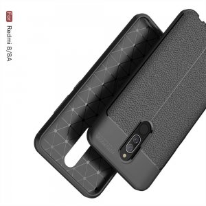 Leather Litchi силиконовый чехол накладка для Xiaomi Redmi 8A / Redmi 8 - Черный