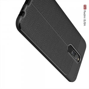 Leather Litchi силиконовый чехол накладка для Xiaomi Redmi 8A / Redmi 8 - Черный