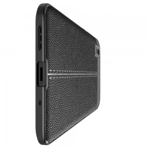 Leather Litchi силиконовый чехол накладка для Xiaomi Redmi 9A - Черный