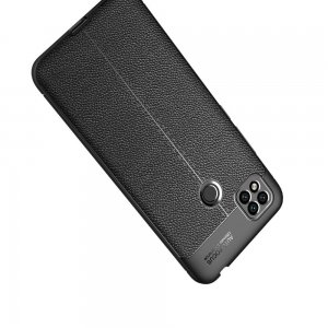 Leather Litchi силиконовый чехол накладка для Xiaomi Redmi 9C - Черный