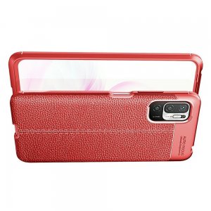 Leather Litchi силиконовый чехол накладка для Xiaomi Redmi Note 10T / POCO M3 PRO - Красный