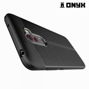 Leather Litchi силиконовый чехол накладка для Xiaomi Redmi Note 8 Pro - Черный