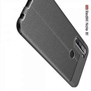 Leather Litchi силиконовый чехол накладка для Xiaomi Redmi Note 8T - Черный
