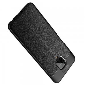Leather Litchi силиконовый чехол накладка для Xiaomi Redmi Note 9 Pro (9S,9 Pro Max) / Pro Max) - Черный