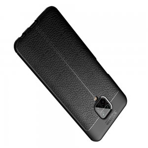 Leather Litchi силиконовый чехол накладка для Xiaomi Redmi Note 9 Pro (9S,9 Pro Max) / Pro Max) - Черный