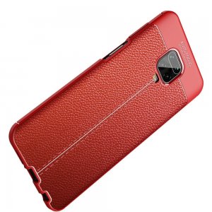 Leather Litchi силиконовый чехол накладка для Xiaomi Redmi Note 9 Pro (9S,9 Pro Max) / Pro Max) - Красный