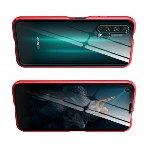 Магнитный Стеклянный Чехол с Металлическим Бампером для Huawei Honor 20 Pro Красный