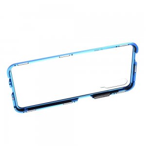 Магнитный Стеклянный Чехол с Металлическим Бампером для Huawei Honor 9X / 9X Premium Синий