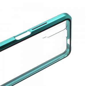Магнитный Стеклянный Чехол с Металлическим Бампером для Huawei Honor 9X / 9X Premium Зеленый