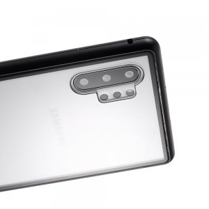 Магнитный Стеклянный Чехол с Металлическим Бампером для Samsung Galaxy Note 10 Plus / 10+ Черный