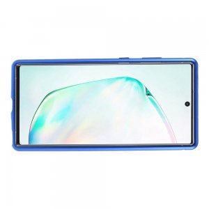 Магнитный Стеклянный Чехол с Металлическим Бампером для Samsung Galaxy Note 10 Plus / 10+ Синий
