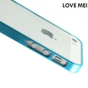 Металлический алюминиевый бампер для iPhone SE - Голубой