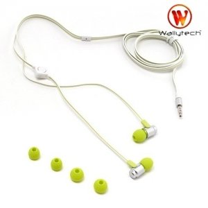Наушники гарнитура с микрофоном Wallytech WHF-116 Бело зеленые