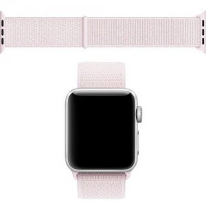 Нейлоновый ремешок на липучке для Apple Watch 38-40mm 2/3/4 Series Розовое золото