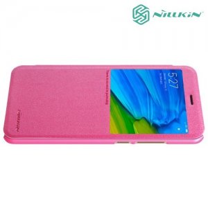 Nillkin чехол книжка с окном для Xiaomi Redmi Note 5 / 5 Pro - Sparkle Case Розовый