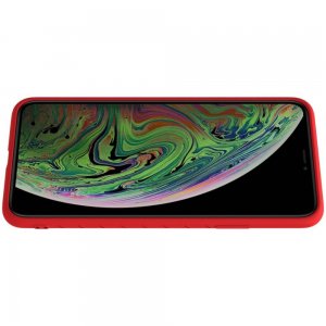 NILLKIN Rubber-wrapped Мягкий силиконовый чехол для iPhone 11 Pro с микрофибровой подкладкой красный
