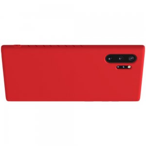 NILLKIN Rubberized Мягкий силиконовый чехол для Samsung Galaxy Note 10 Plus / 10+ с микрофибровой подкладкой красный