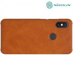 NILLKIN Qin чехол флип кейс для Xiaomi Redmi Note 6 / Note 6 Pro - Коричневый