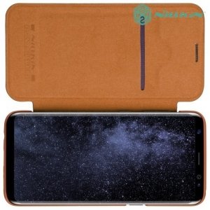 Nillkin Qin Series кожаный чехол книжка для Samsung Galaxy S8 - Коричневый 