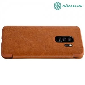 Nillkin Qin Series кожаный чехол книжка для Samsung Galaxy S9 Plus - Коричневый 