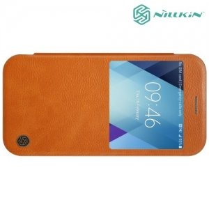 Nillkin Qin Series чехол книжка для Galaxy A5 2017 SM-A520F - Коричневый