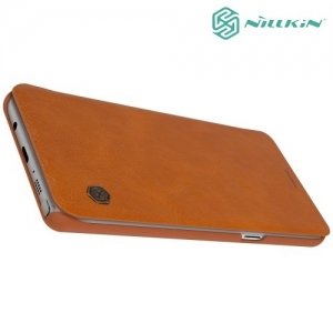Nillkin Qin Series кожаный чехол книжка для Samsung Galaxy Note 7 - Коричневый 