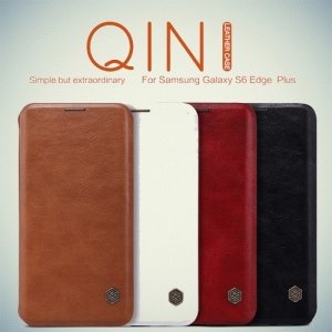Nillkin Qin Series кожаный чехол книжка для Samsung Galaxy S6 Edge Plus - Черный 