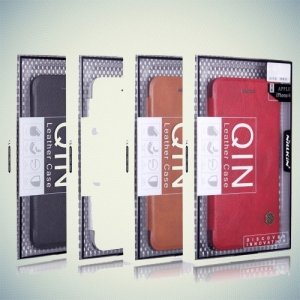 Nillkin Qin Series кожаный чехол книжка для Samsung Galaxy S6 Edge Plus - Красный 
