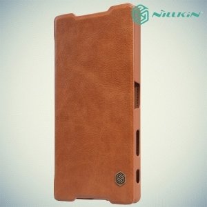 Nillkin Qin Series чехол книжка для Sony Xperia Z5 Premium - Коричневый
