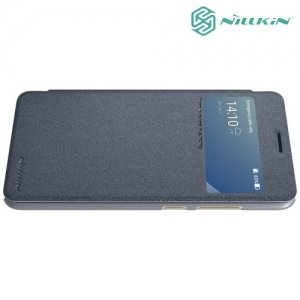 Nillkin с окном чехол книжка для ASUS ZenFone 4 Max ZC554KL - Sparkle Case Серый