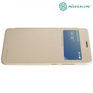 Nillkin с окном чехол книжка для ASUS ZenFone 4 Max ZC554KL - Sparkle Case Золотой