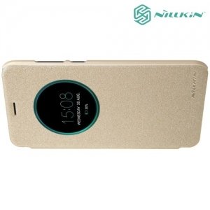 Nillkin с умным окном чехол книжка для Asus Zenfone 4 ZE554KL - Sparkle Case Золотой