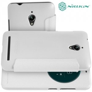 Nillkin с умным окном чехол книжка для ASUS ZenFone Go ZC500TG - Sparkle Case Белый