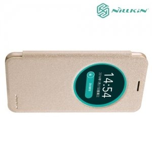 Nillkin с умным окном чехол книжка для ASUS ZenFone Max ZC550KL - Sparkle Case Золотой