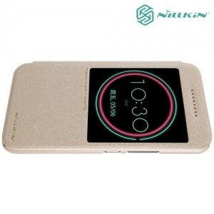Nillkin с умным окном чехол книжка для HTC 10 / 10 Lifestyle - Sparkle Case Золотой