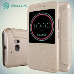 Nillkin с умным окном чехол книжка для HTC 10 / 10 Lifestyle - Sparkle Case Золотой