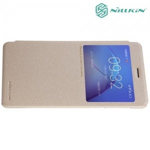 Nillkin с умным окном чехол книжка для Huawei Honor 6x - Sparkle Case Золотой