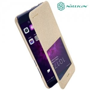 Nillkin с умным окном чехол книжка для Huawei Honor 8 Pro - Sparkle Case Золотой