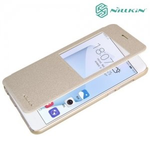 Nillkin с умным окном чехол книжка для Huawei Honor 8 - Sparkle Case Золотой