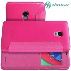 Nillkin с умным окном чехол книжка для Lenovo Vibe P1 - Sparkle Case Розовый