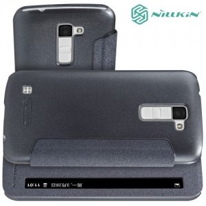 Nillkin с умным окном чехол книжка для LG K10 K410 K430DS - Sparkle Case Серый